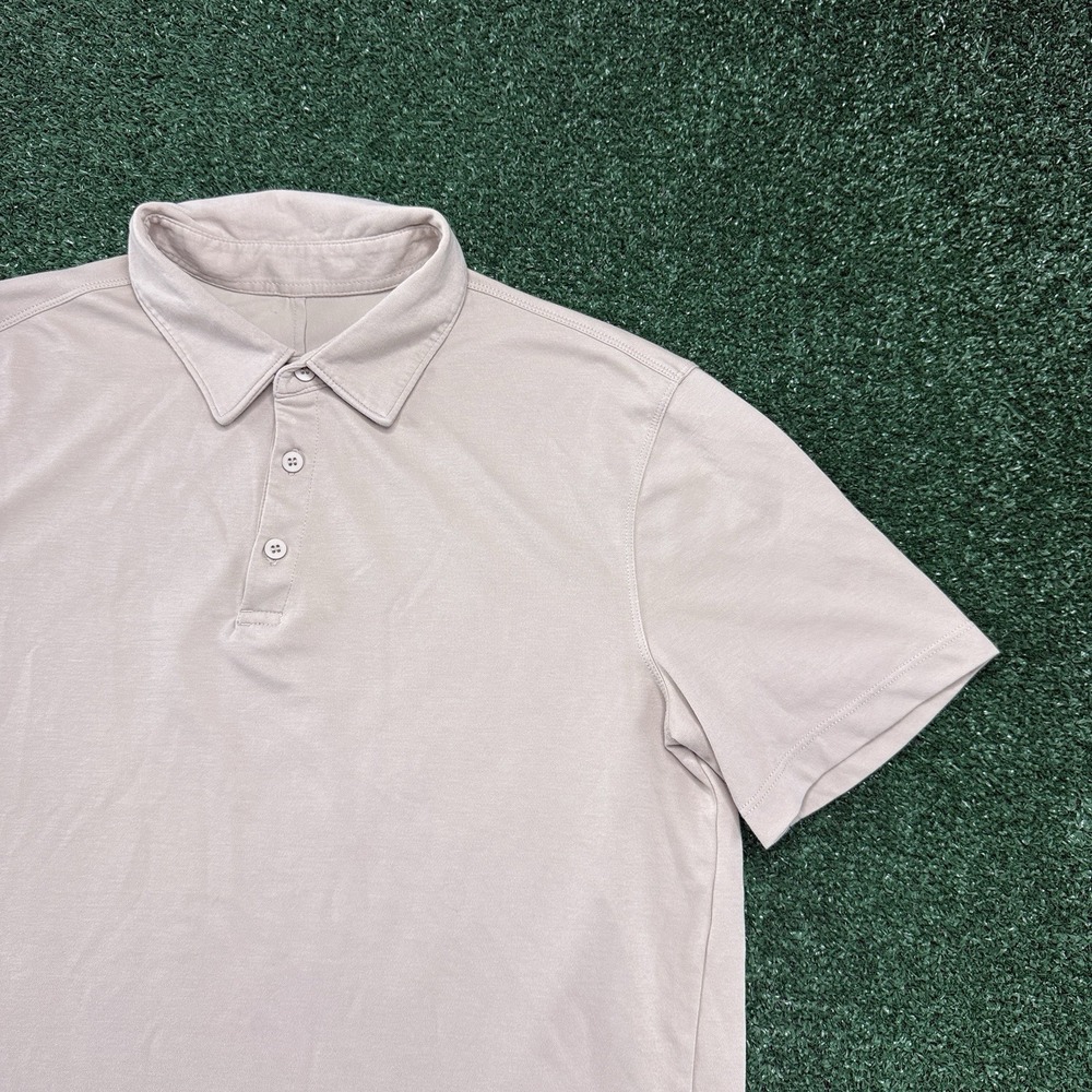 Jack Archer Men's Short Sleeve Polo Shirt Size XL Beige Stretch